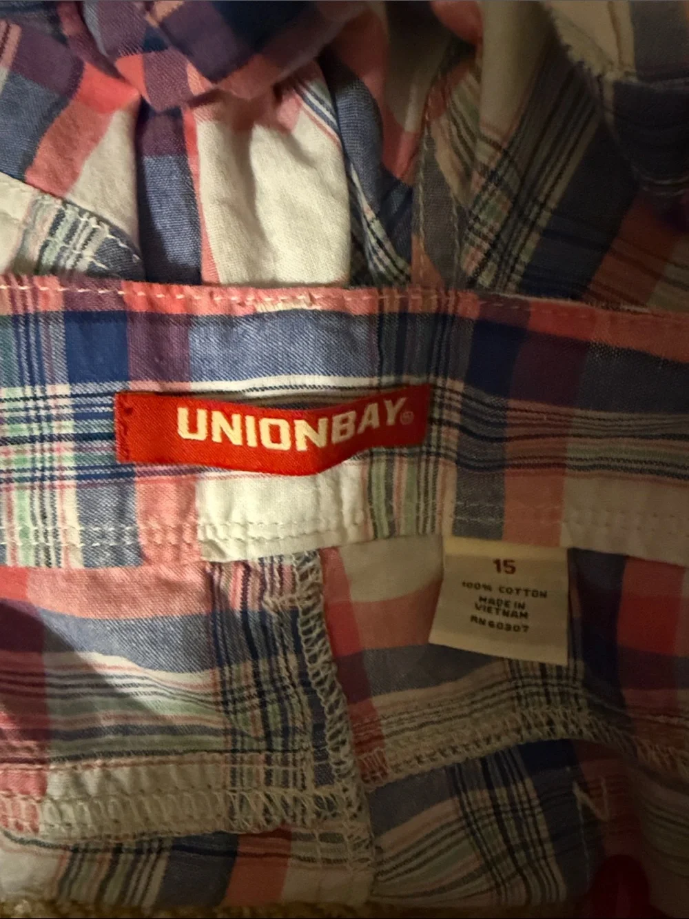 Y2K Unionbay Plaid Shorts Size 15 - Picture 3 of 3